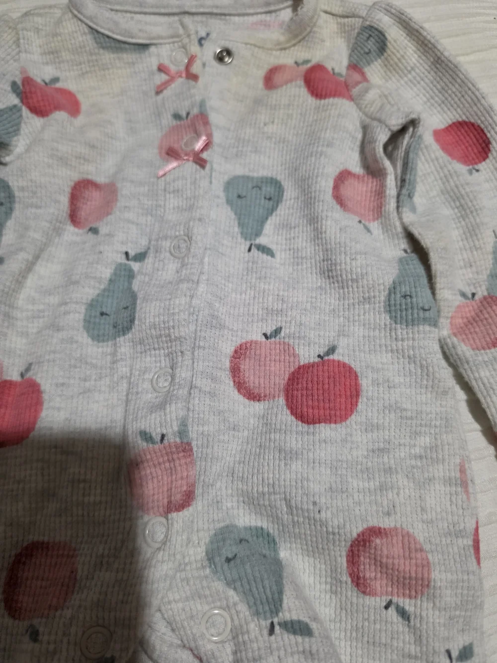 Carter's Baby One-Piece Footed Pajamas in Pink & Gray Fruit Print